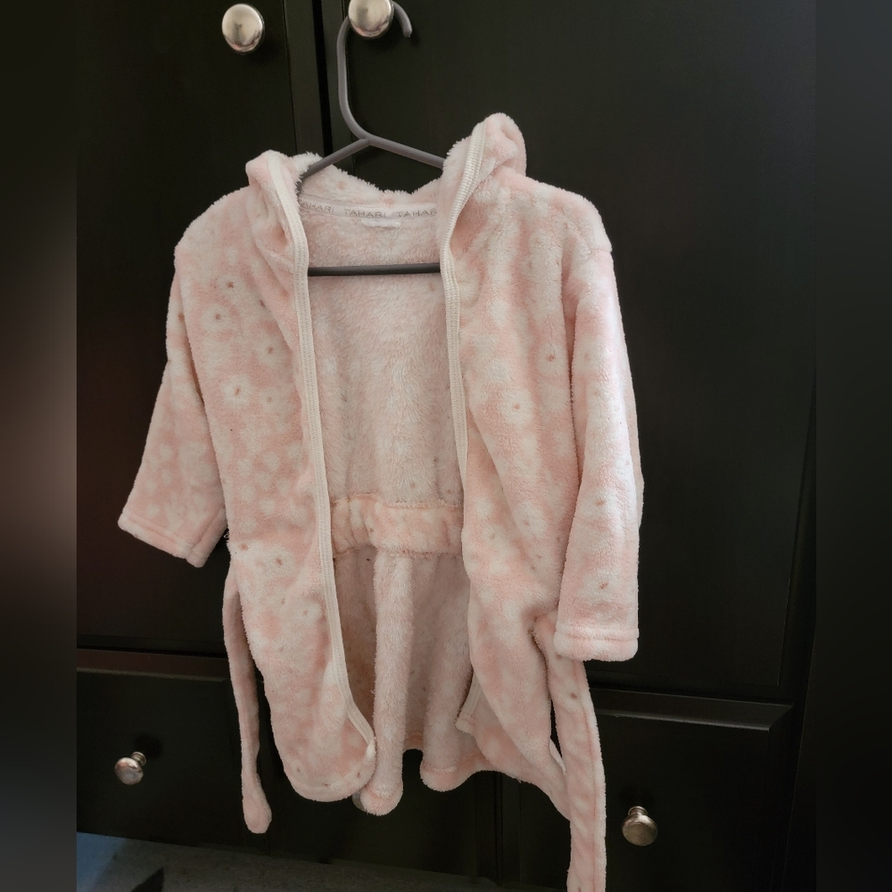 Baby girls robe pink floral, 6-9 months